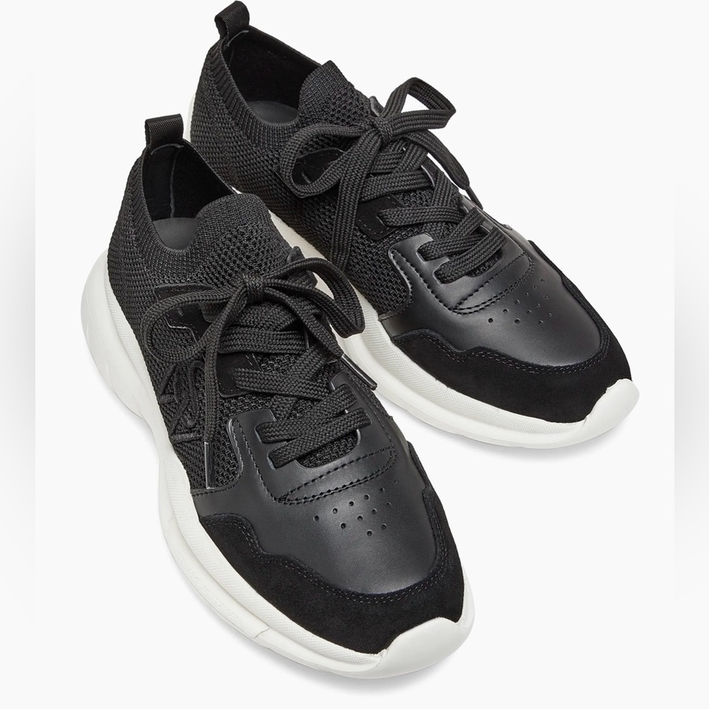 NWT Stuart Weitzman 5050 Logo Low-Top Sneakers Black Size 9 - Picture 2 of 14